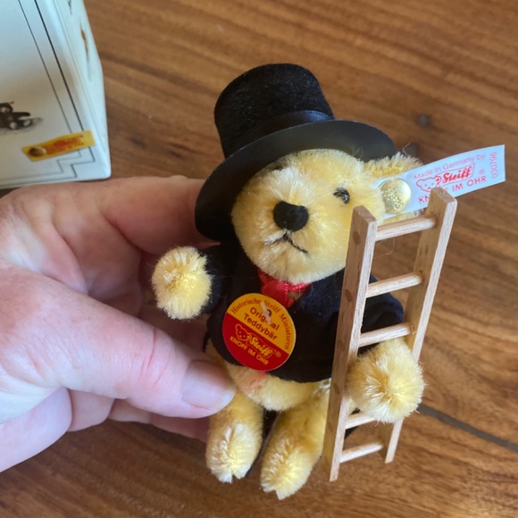 Steiff Lucky Chimney Sweep Mohair Jointed Teddy Bear #03148 Made in Germany NOS - Picture 4 of 11